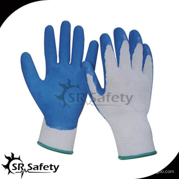 SRSAFETY 10 Gauge Grey Polycotton Liner Coated Blue latex gants de latex pour les mains